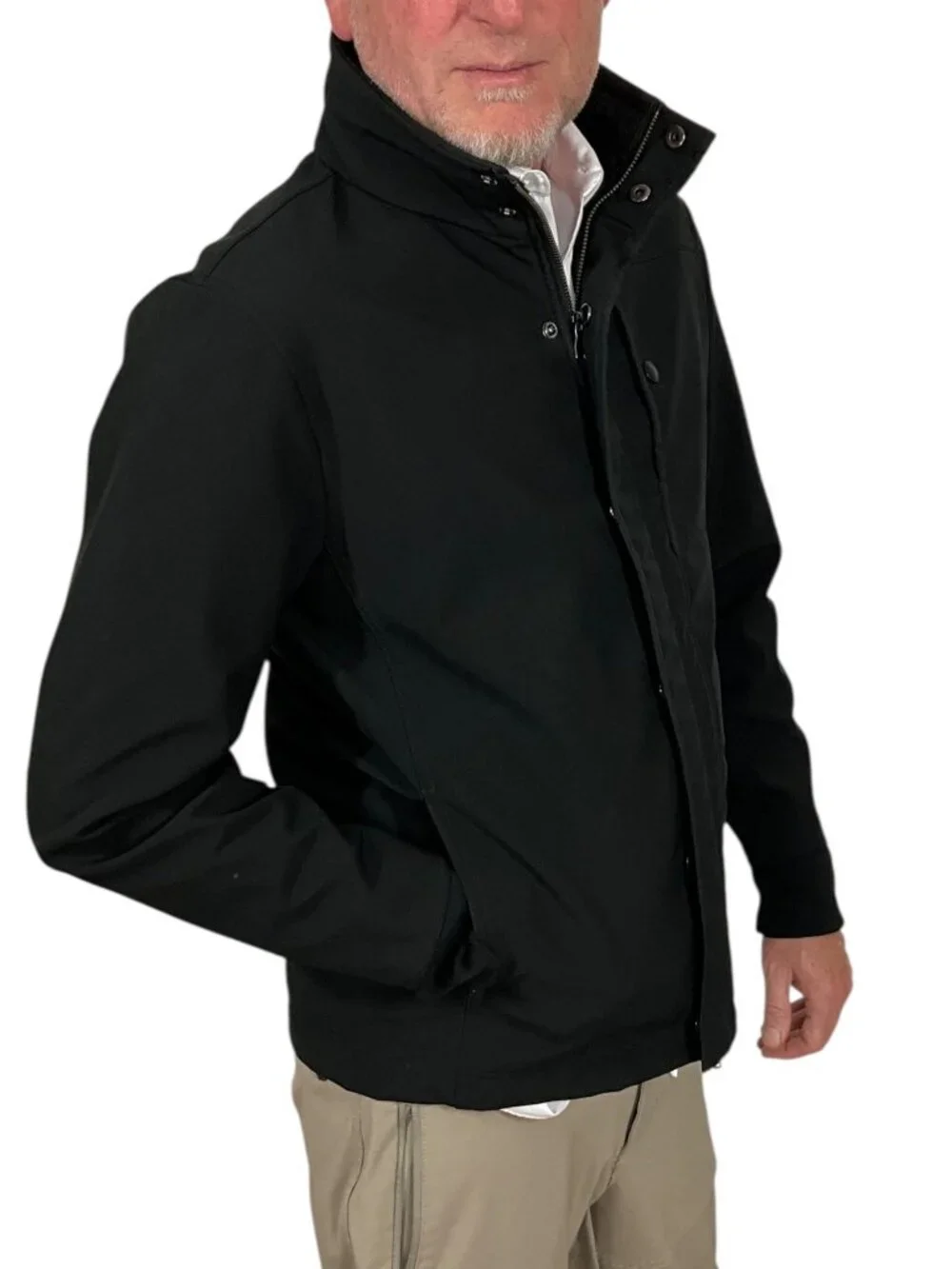 Banana Republic Softshell Jacket S Black Mockneck Preppy Fall Fashion